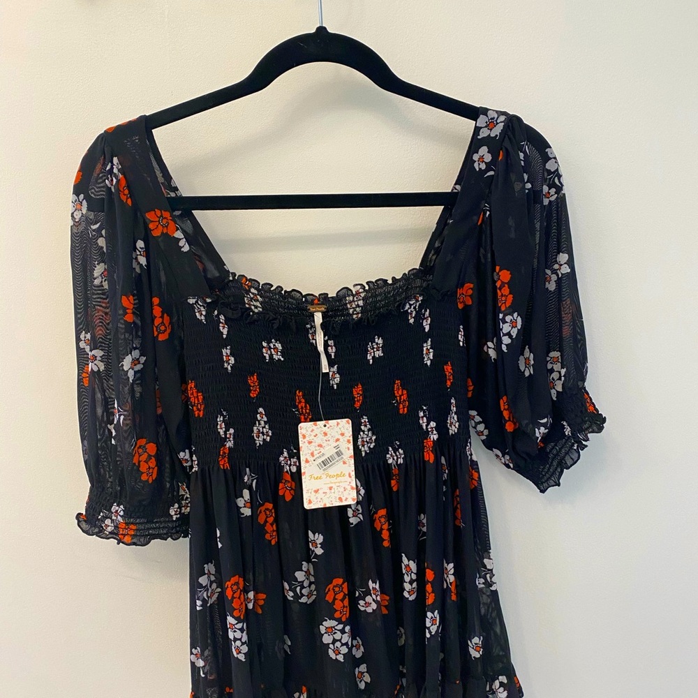 Free People black floral camisole
